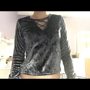 Crushed velvet blue shit really cute!!